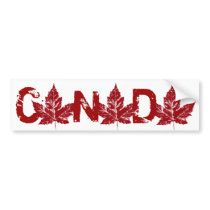 Cool Canada Bumper Sticker Distressed Maple Leaf bumper stickers by artist_kim_hunter Cool Canada Bumper Sticker Distressed Maple Leaf bumper stickers