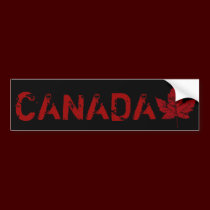 Cool Canada Bumper Sticker Distressed Maple Leaf bumper stickers