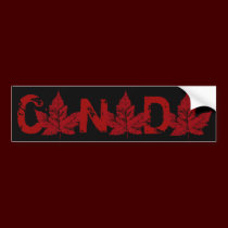 Cool Canada Bumper Sticker Distressed Maple Leaf bumper stickers