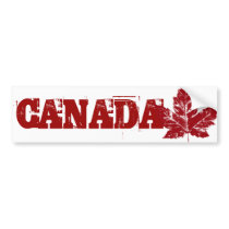 Cool Canada Bumper Sticker Distressed Maple Leaf