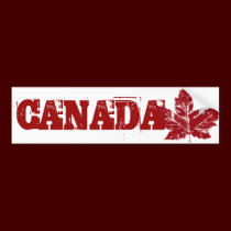 Cool Canada Bumper Sticker Distressed Maple Leaf bumper stickers