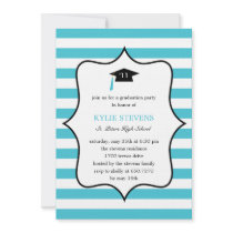 Cool Cap Graduation Invitation - Turquoise