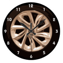 Cool Car Wheel hubcap wall clock with numbers