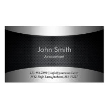 Cool Carbon Black Accountant Business Card
