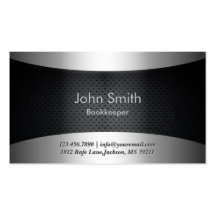 Cool Carbon Black Bookkeeper Business Card