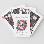 Cool cartoon tattoo burning skull snake dagger bicycle card decks