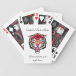 Cool cartoon tattoo symbol angry feral tiger bicycle playing cards
