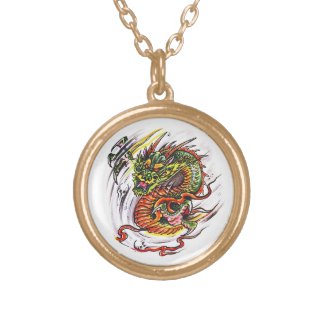 Cool cartoon tattoo symbol oriental Dragon Necklaces