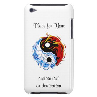 Cool cartoon tattoo symbol water fire Yin Yang Barely There iPod Cover