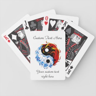 Cool cartoon tattoo symbol water fire Yin Yang Bicycle Card Deck