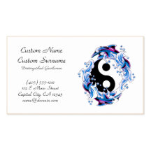 Cool cartoon tattoo symbol Yin Yang Dolphins Business Cards
