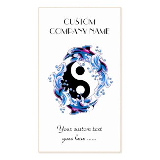 Cool cartoon tattoo symbol Yin Yang Dolphins Business Cards