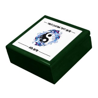 Cool cartoon tattoo symbol Yin Yang Dolphins Jewelry Boxes