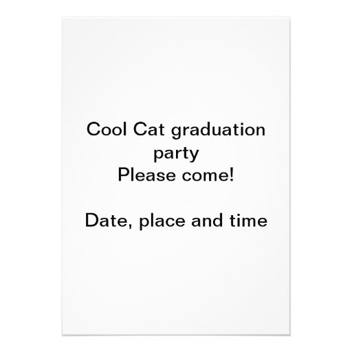 Cool Cat graduation party invitation