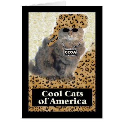 Cool Cats of America Greeting Card by dndartstudio