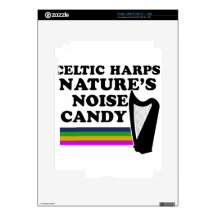 Cool celtic harp musical instrument designs decals for iPad 2
