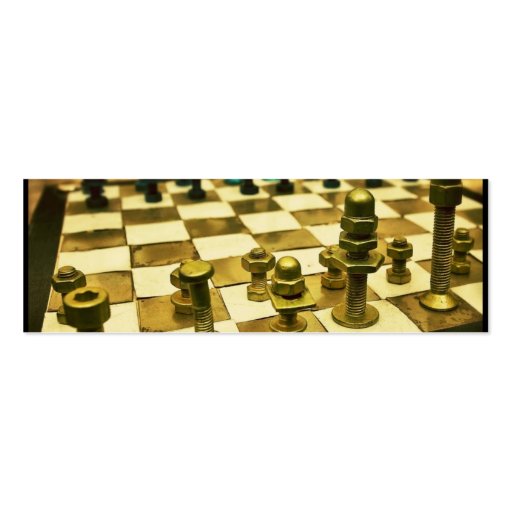 Cool Chess Board with Nuts and Bolts Business Card Template (back side)