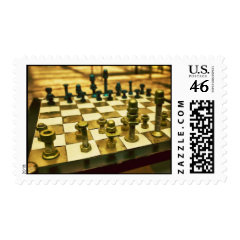 Cool Chess Board with Nuts and Bolts Postage