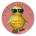 Cool Chick Bookplate sticker