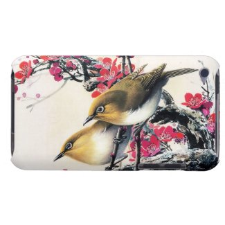 Cool chinese beautiful brown bird red cherry tree iPod touch cases