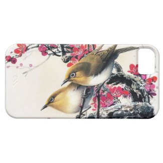 Cool chinese beautiful brown bird red cherry tree iPhone 5 covers
