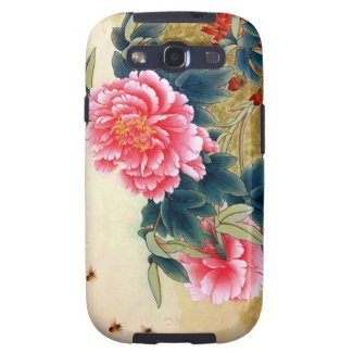 Cool chinese classic watercolor pink flower bee samsung galaxy s3 cases