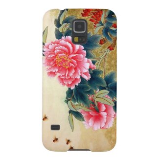 Cool chinese classic watercolor pink flower bee galaxy s5 cover