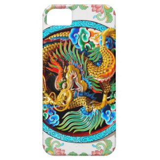 Cool chinese colourful dragon paint lotus flower iPhone 5 cover