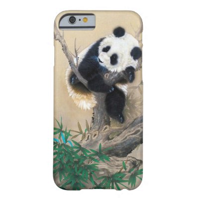 Cool chinese cute sweet fluffy panda bear tree art barely there iPhone 6 case