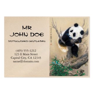 Cool chinese cute sweet fluffy panda bear tree art business card