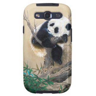 Cool chinese cute sweet fluffy panda bear tree art galaxy s3 cover
