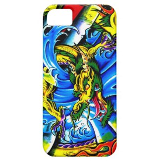 Cool chinese dragon god burning orb tattoo art iPhone 5 covers