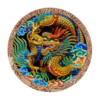 Cool chinese vintage colourful dragon painting