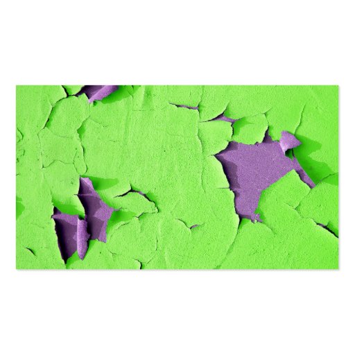 Cool Chipped Paint Peeling Cracked Green Purple Business Card Template (back side)