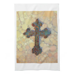 Cool Christian Cross Circle Mosaic Pattern Towels