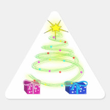 Cool Christmas Tree Triangle Stickers