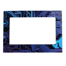 Cool Circuit Board Computer Blue Purple Magnetic Photo Frames