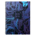 Cool Circuit Board Computer Blue Purple Note Books