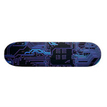 Cool Circuit Board Computer Blue Purple Skate Board Decks