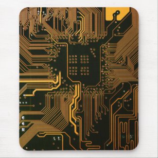 Cool Circuit Board Computer copper and black Mousepads