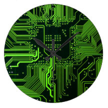 Cool Circuit Board Computer Green Clock