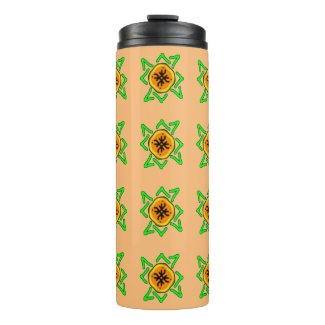Cool Citrus Orange Slices and Green Leaves Pattern