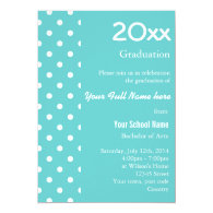 cool, classic aqua blue & white graduation custom invite