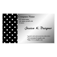 cool, classic black and white polka dots business card templates