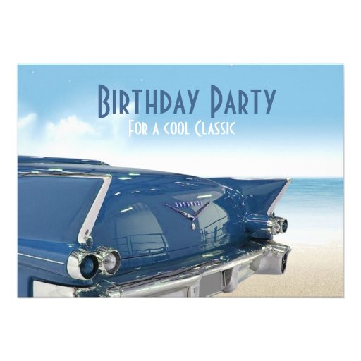 Cool Classic Car 60th Birthday Party Invitation (front side)