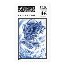 Cool Classic Japanese Demon tattoo Postage