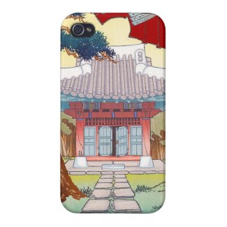 Cool classic japanese hanga shrine scenery art iPhone 4/4S covers