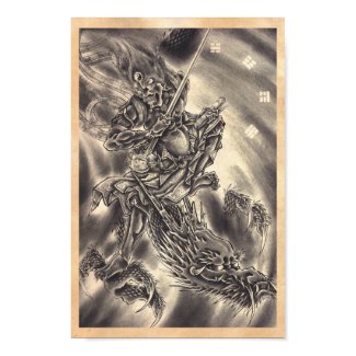 Cool classic vintage japanese demon dragon tattoo poster