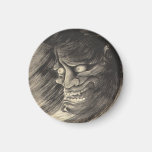 Cool classic vintage japanese demon head tattoo fridge magnets