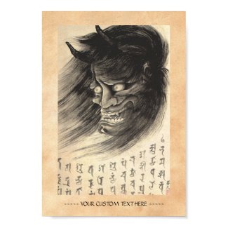 Cool classic vintage japanese demon head tattoo poster